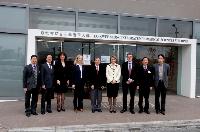 Group photo taken outside the Lo Kwee-Seong Integrated Biomedical Sciences Building: (from left) Prof. Wan Chao; Dr. Stephen Lam, Senior Manager, Hong Kong Science and Technology Park; Prof. Marie Johannesson, Director of International Affairs, KI; Dr. Ulrika Widegren, Scientific Secretary, KI; Prof. Chan Wai-Yee; Prof. Harriet Wahlberg-Henriksson, President, KI; Mr. Rune Fransson, Director, Innovation and Infrastructure, KI; Prof. Fung Kwok-Pui; and Prof. Yung Wing-Ho